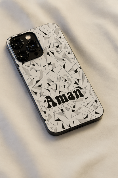 Prismatrix Personalised Name Premium Glass Back Cover For iPhone 11,12,13,14,15,16 Models