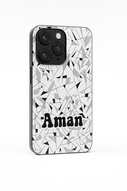 Prismatrix Personalised Name Premium Glass Back Cover For iPhone 11,12,13,14,15,16 Models