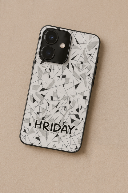 Prismatrix Personalised Name Premium Glass Back Cover For iPhone 11,12,13,14,15,16 Models