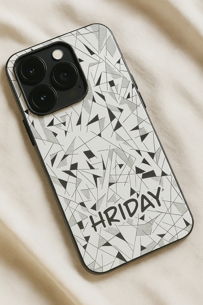 Prismatrix Personalised Name Premium Glass Back Cover For iPhone 11,12,13,14,15,16 Models