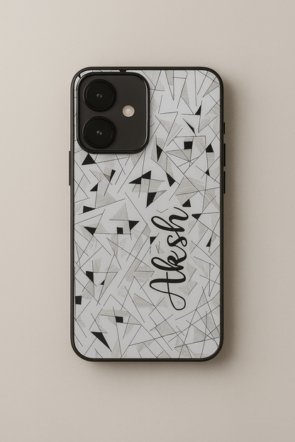 Prismatrix Personalised Name Premium Glass Back Cover For iPhone 11,12,13,14,15,16 Models