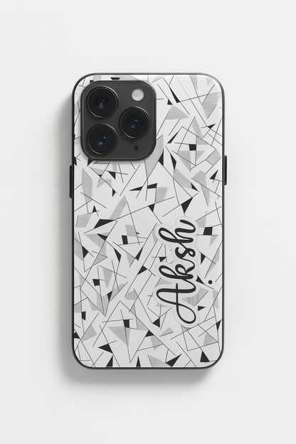 Prismatrix Personalised Name Premium Glass Back Cover For iPhone 11,12,13,14,15,16 Models