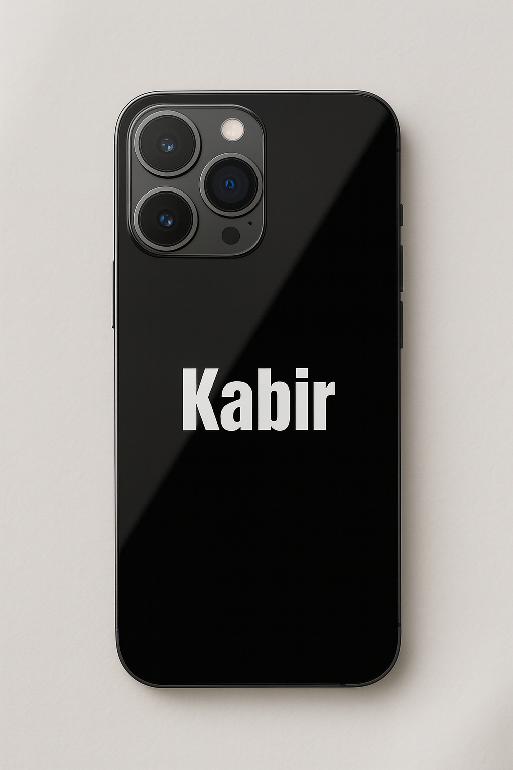 Minimal Luxe Personalised Name Premium Glass Back Cover For iPhone 11,12,13,14,15,16 Models