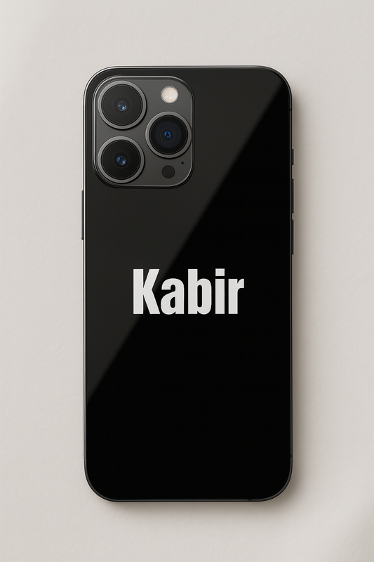 Minimal Luxe Personalised Name Premium Glass Back Cover For iPhone 11,12,13,14,15,16 Models