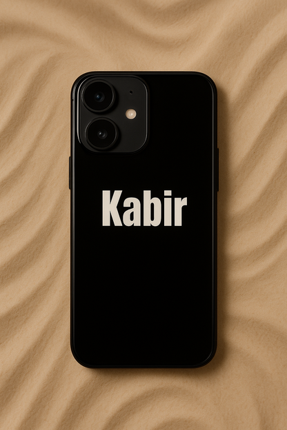 Minimal Luxe Personalised Name Premium Glass Back Cover For iPhone 11,12,13,14,15,16 Models