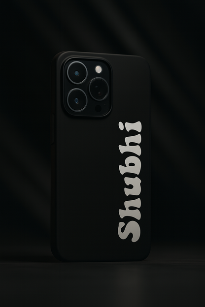 Minimal Luxe Personalised Name Premium Glass Back Cover For iPhone 11,12,13,14,15,16 Models