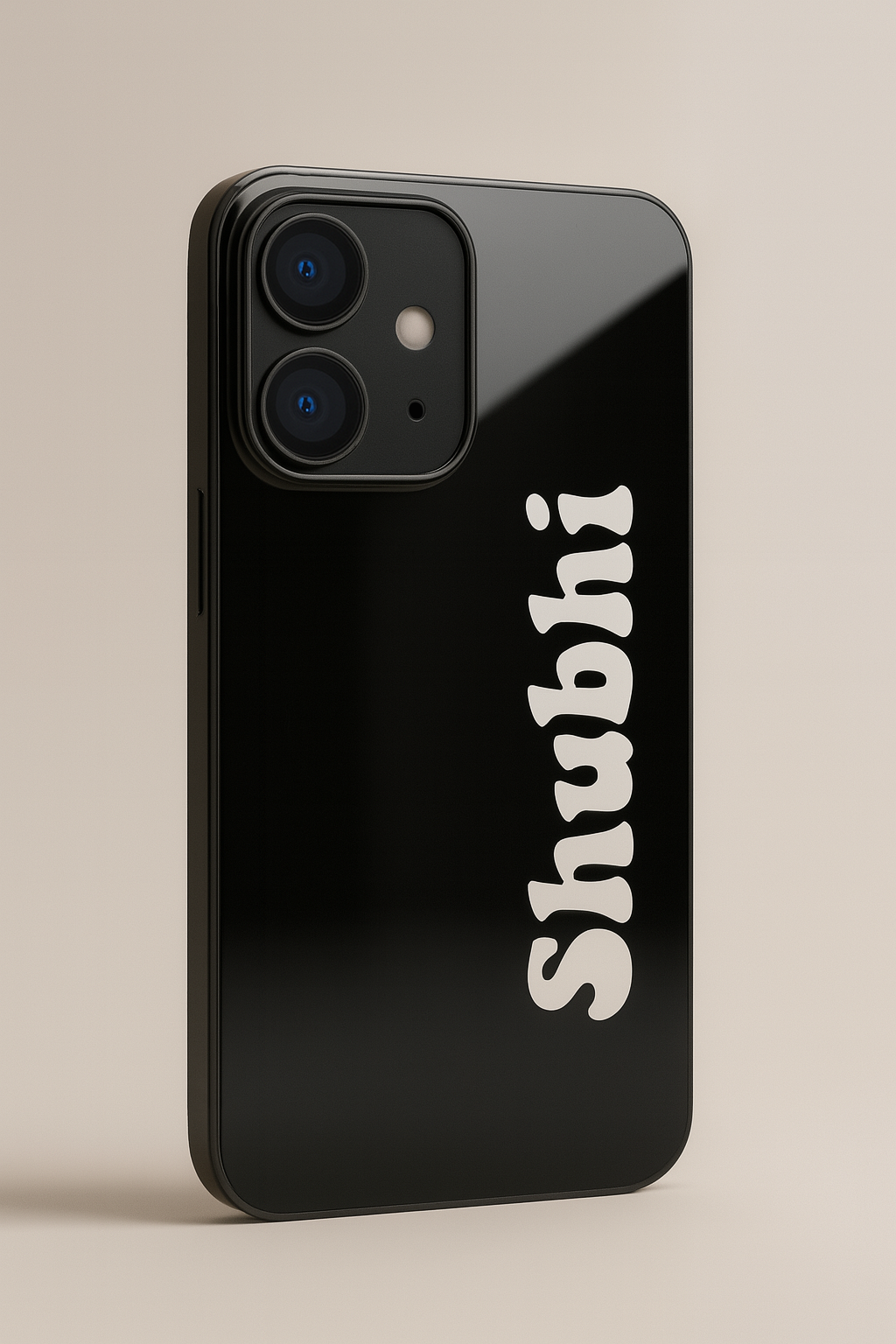 Minimal Luxe Personalised Name Premium Glass Back Cover For iPhone 11,12,13,14,15,16 Models