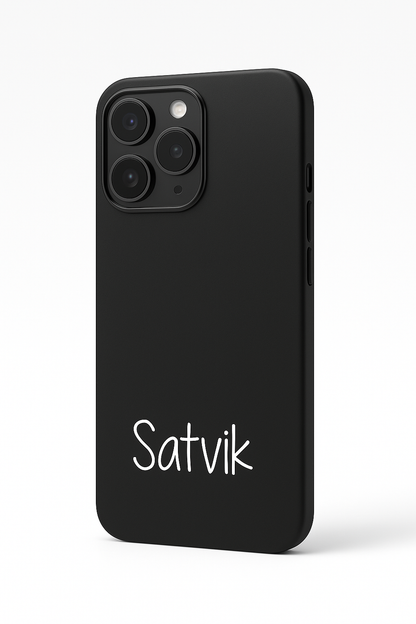 Minimal Luxe Personalised Name Premium Glass Back Cover For iPhone 11,12,13,14,15,16 Models