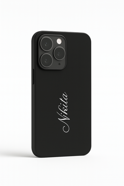 Minimal Luxe Personalised Name Premium Glass Back Cover For iPhone 11,12,13,14,15,16 Models