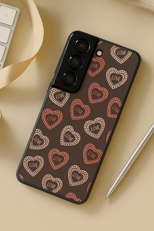 Hearts Graffiti Era Premium Glass Back Cover For Galaxy S22, S23, S24, S25 Models