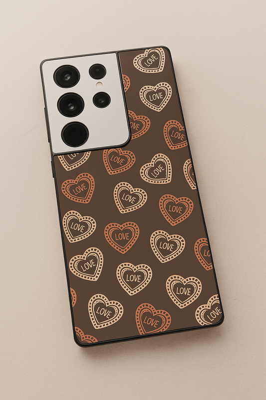 Hearts Graffiti Era Premium Glass Back Cover For Galaxy S22, S23, S24, S25 Models