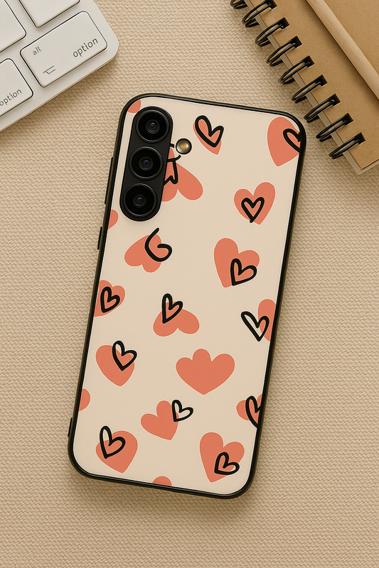 Benji Hearts Premium Glass Back Cover For Galaxy S22, S23, S24, S25 Models