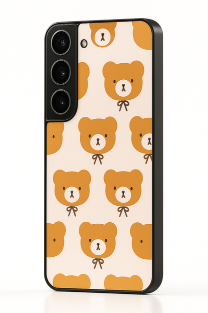Hello Teddy Premium Glass Back Cover For Galaxy S22, S23, S24, S25 Models