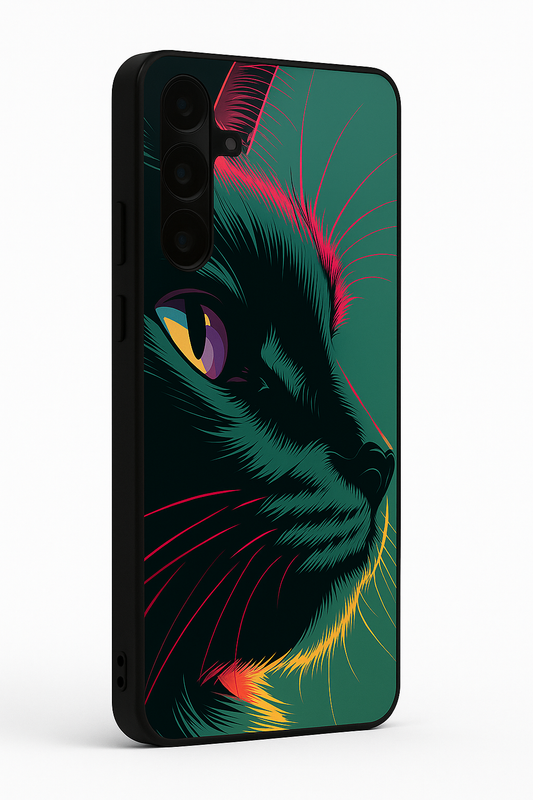Kitty Abstract Premium Glass Back Cover For Galaxy S22, S23, S24, S25 Models