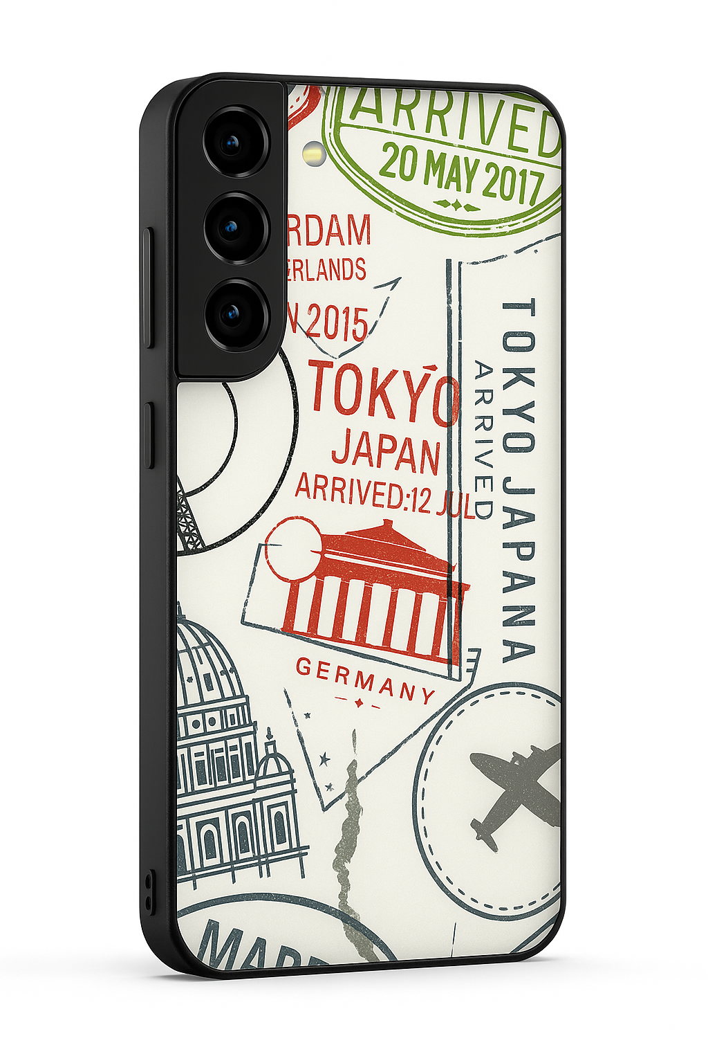 I Love Travelling Premium Glass Back Cover For Galaxy S22, S23, S24, S25 Models