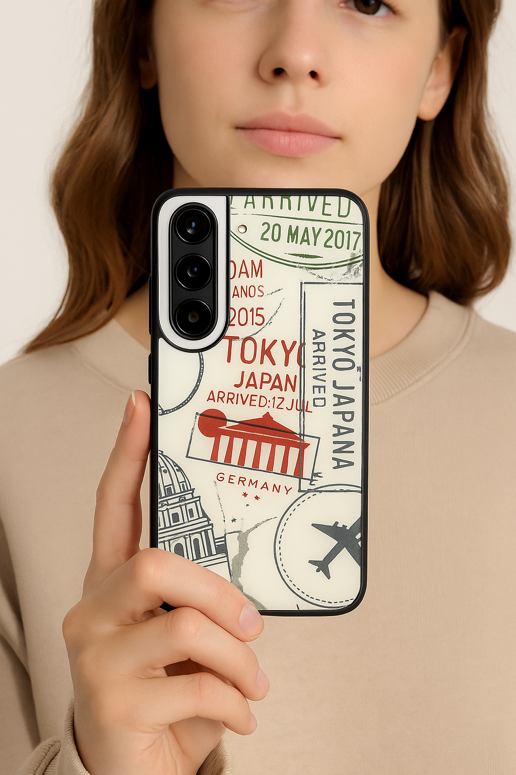 I Love Travelling Premium Glass Back Cover For Galaxy S22, S23, S24, S25 Models