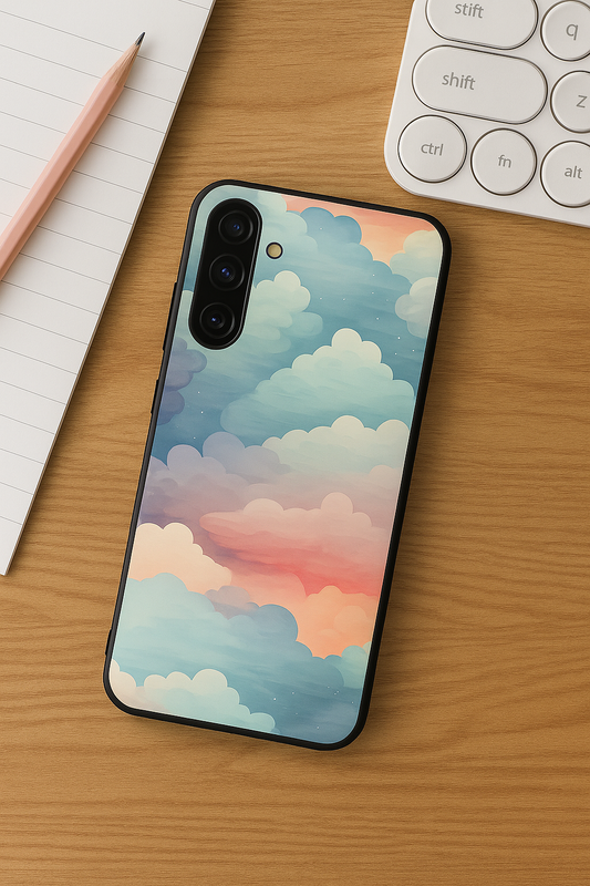Colourful Cloudy Affair Premium Glass Back Cover For Galaxy S22, S23, S24, S25 Models