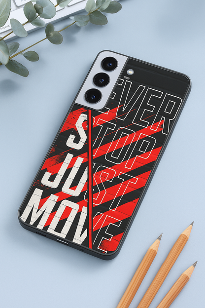JUST MOVE Premium Glass Back Cover For Galaxy S22, S23, S24, S25 Models