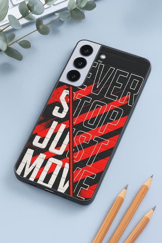 JUST MOVE Premium Glass Back Cover For Galaxy S22, S23, S24, S25 Models