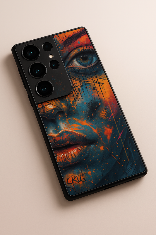 Aesthetic Face Shot Premium Glass Back Cover For Galaxy S22, S23, S24, S25 Models
