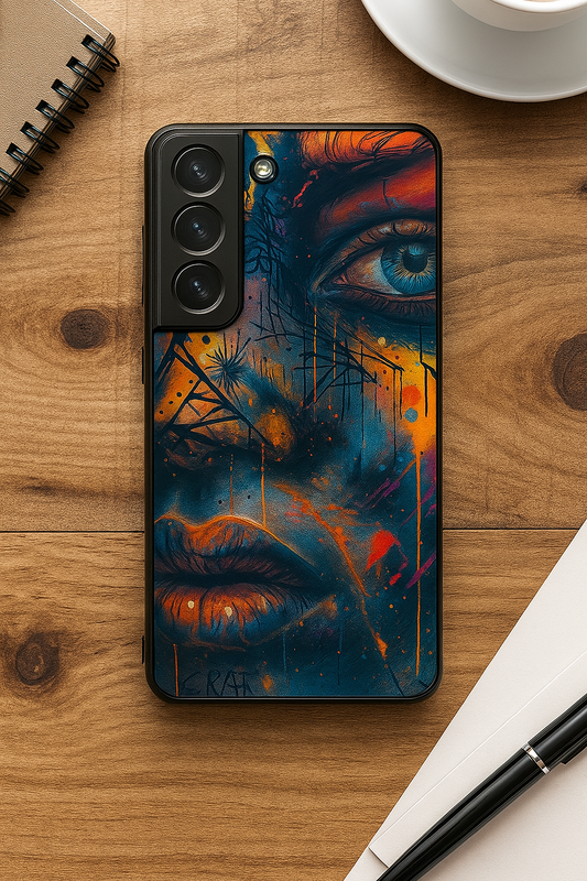 Aesthetic Face Shot Premium Glass Back Cover For Galaxy S22, S23, S24, S25 Models
