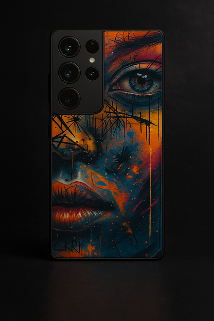 Aesthetic Face Shot Premium Glass Back Cover For Galaxy S22, S23, S24, S25 Models