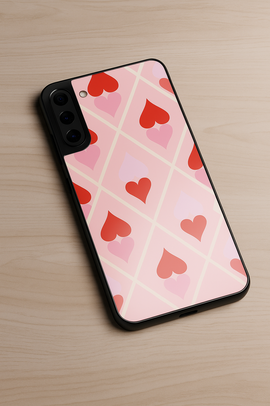 Hearts Play Premium Glass Back Cover For Galaxy S22, S23, S24, S25 Models