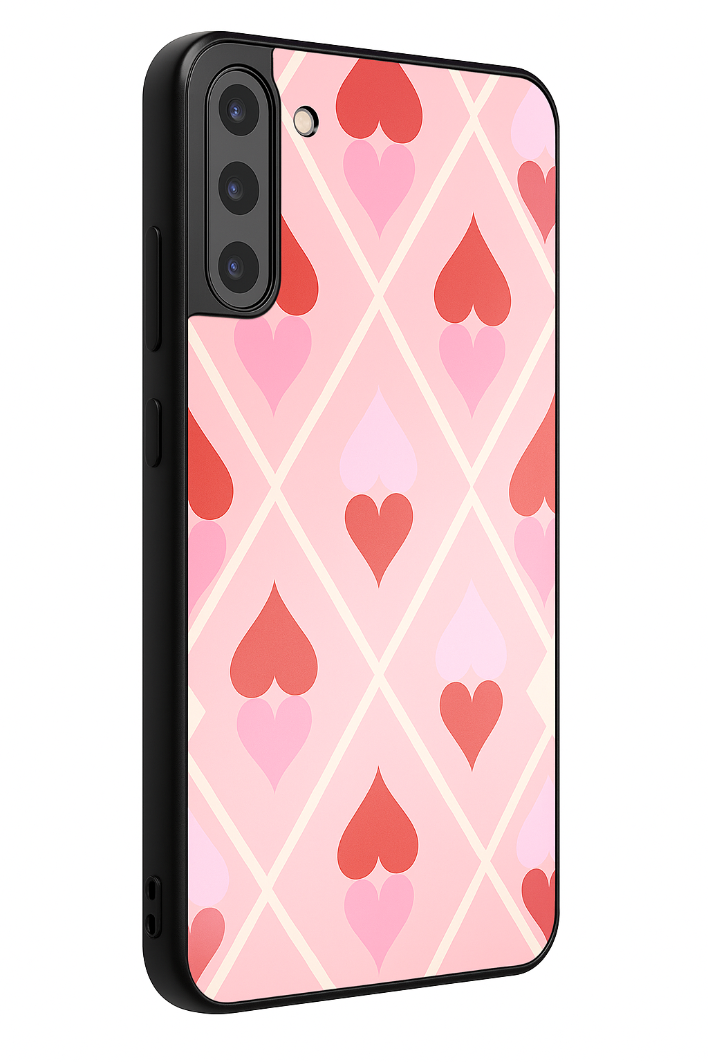 Hearts Play Premium Glass Back Cover For Galaxy S22, S23, S24, S25 Models