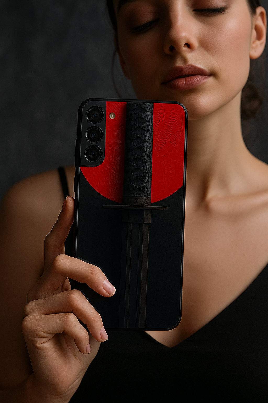 Katana Shot Abstract Premium Glass Back Cover For Galaxy S22, S23, S24, S25 Models