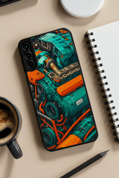 Aesthetic Engine Premium Glass Back Cover For Galaxy S22, S23, S24, S25 Models