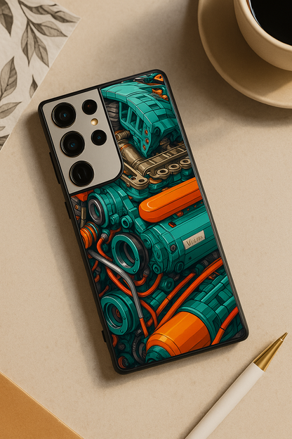 Aesthetic Engine Premium Glass Back Cover For Galaxy S22, S23, S24, S25 Models