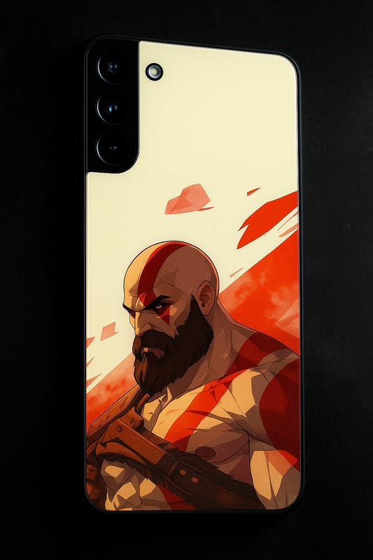 I am Kratos Premium Glass Back Cover For Galaxy S22, S23, S24, S25 Models