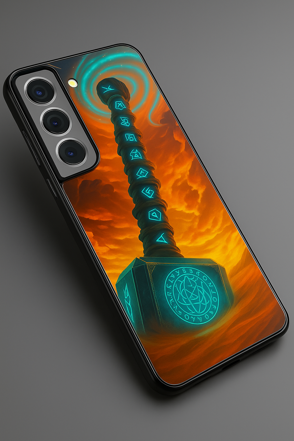 Mjolnir's Wrath Premium Glass Back Cover For Galaxy S22, S23, S24, S25 Models