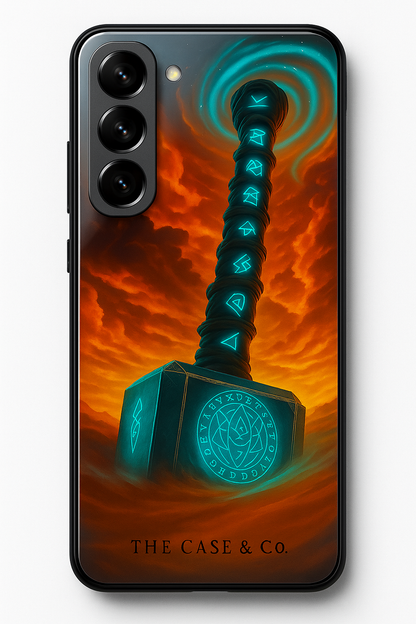 Mjolnir's Wrath Premium Glass Back Cover For Galaxy S22, S23, S24, S25 Models