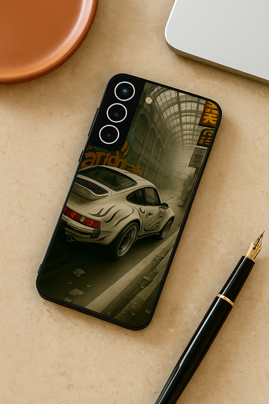I Love To Race Premium Glass Back Cover For Galaxy S22, S23, S24, S25 Models