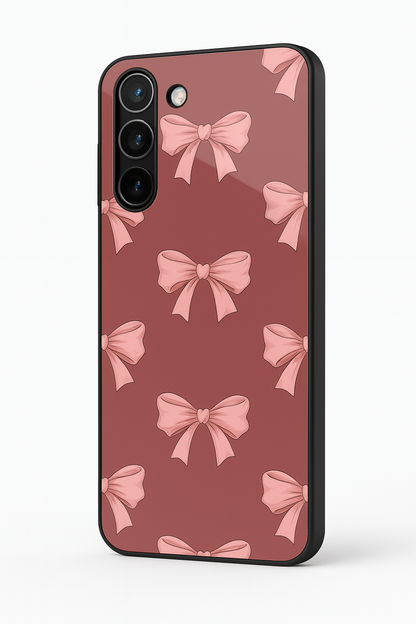 Blush Knots Premium Glass Back Cover For Galaxy S22, S23, S24, S25 Models
