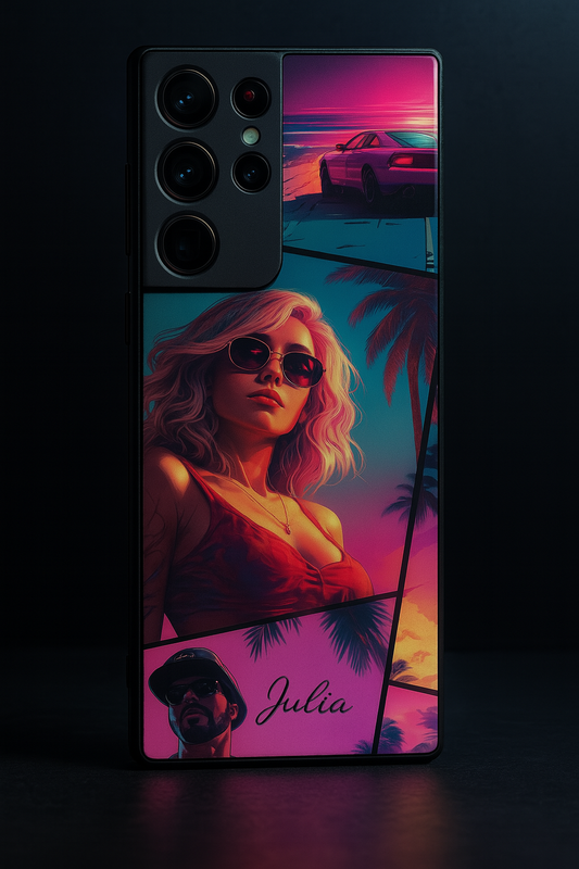 Lets Play GTA Premium Glass Back Cover For Galaxy S22, S23, S24, S25 Models