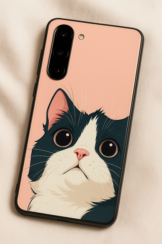 Cool Cats Premium Glass Back Cover For Galaxy S22, S23, S24, S25 Models