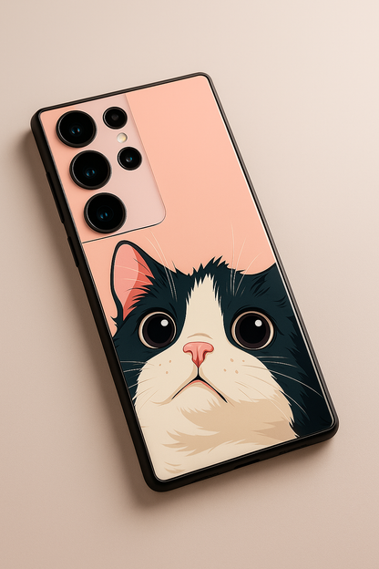 Cool Cats Premium Glass Back Cover For Galaxy S22, S23, S24, S25 Models