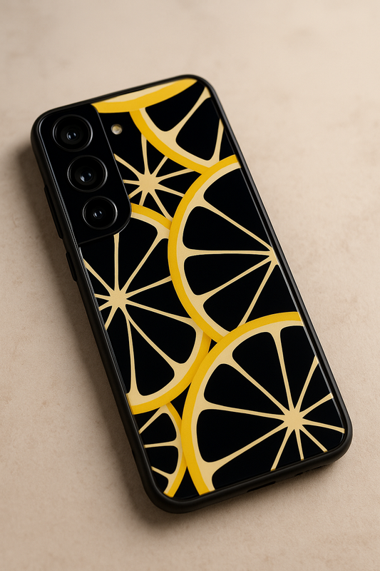 Life Gives You Lemon   Premium Glass Back Cover For Galaxy S22, S23, S24, S25 Models
