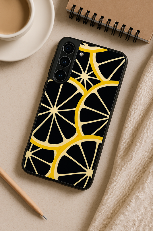 Life Gives You Lemon   Premium Glass Back Cover For Galaxy S22, S23, S24, S25 Models