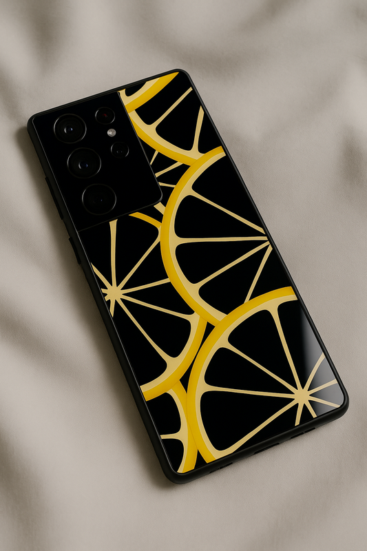 Life Gives You Lemon   Premium Glass Back Cover For Galaxy S22, S23, S24, S25 Models