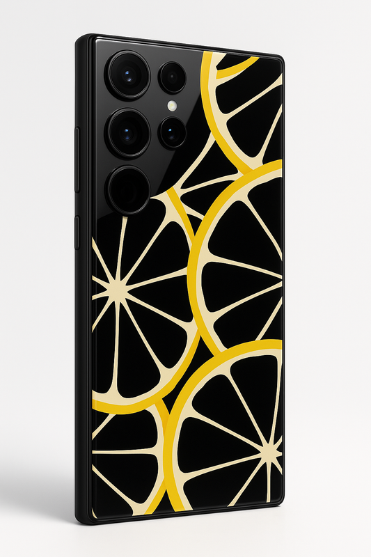 Life Gives You Lemon   Premium Glass Back Cover For Galaxy S22, S23, S24, S25 Models