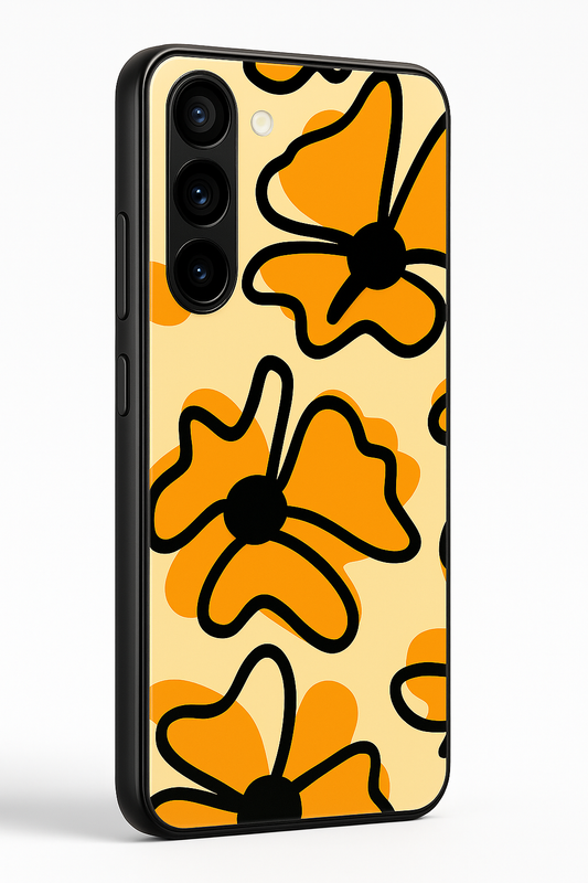 Crayon Petals  Premium Glass Back Cover For Galaxy S22, S23, S24, S25 Models