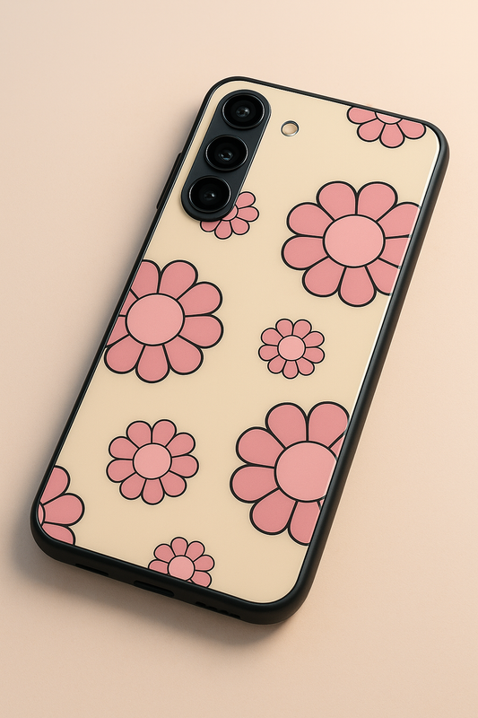 Flowery Freak Premium Glass Back Cover For Galaxy S22, S23, S24, S25 Models