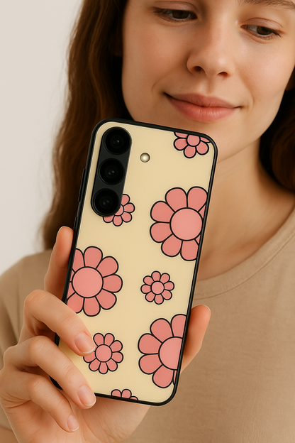 Flowery Freak Premium Glass Back Cover For Galaxy S22, S23, S24, S25 Models