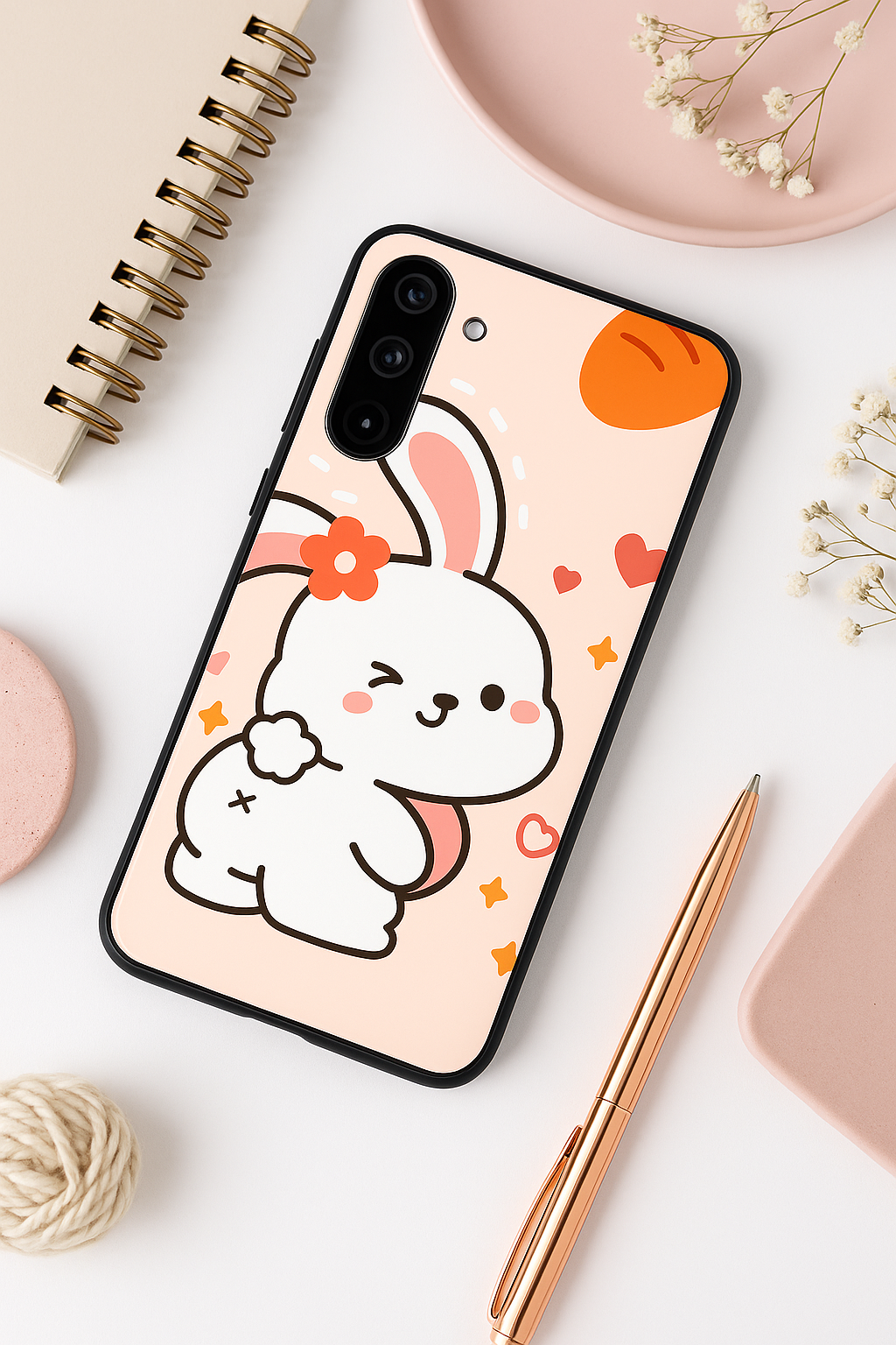 Bunny Pooh Premium Glass Back Cover For Galaxy S22, S23, S24, S25 Models