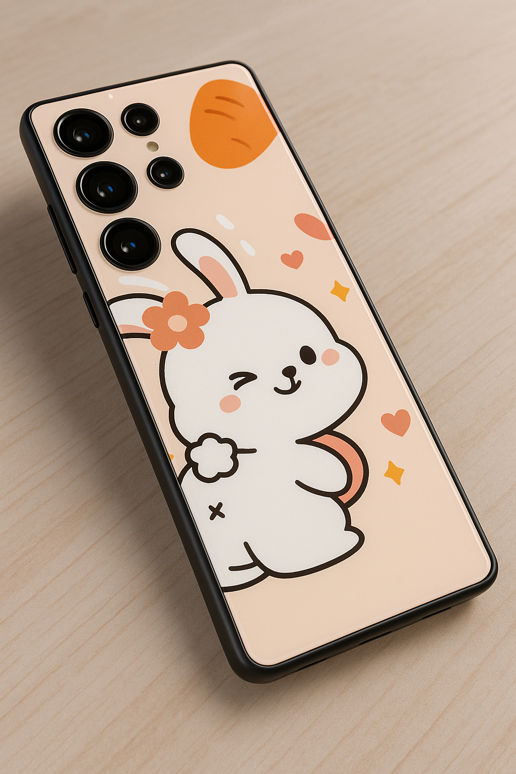 Bunny Pooh Premium Glass Back Cover For Galaxy S22, S23, S24, S25 Models