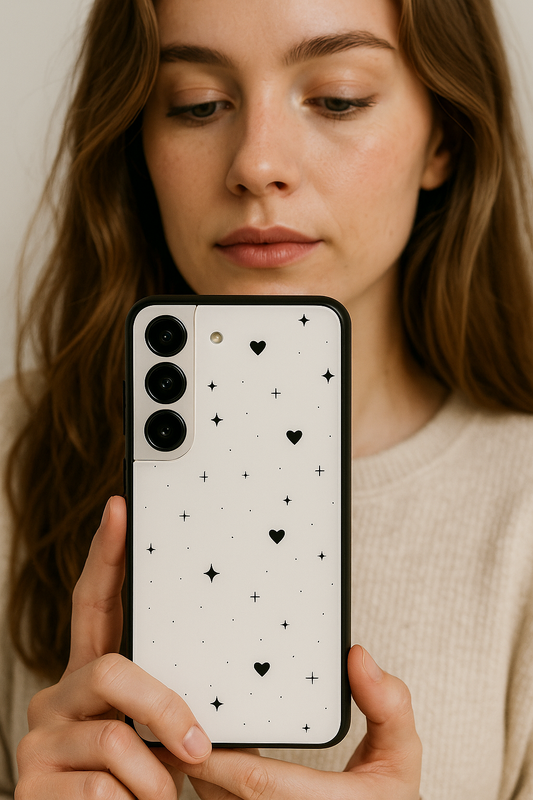 Minimal Love Premium Glass Back Cover For Galaxy S22, S23, S24, S25 Models
