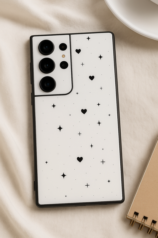 Minimal Love Premium Glass Back Cover For Galaxy S22, S23, S24, S25 Models